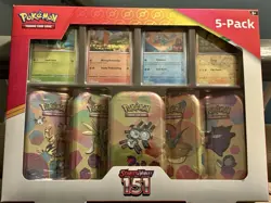 Pokemon TCG Scarlet & Violet 151 5-Pack of Mini Tins and 4 Promos Costco Bundle - Image 1