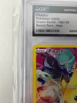 CGC 10 GEM MINT Pikachu Secret Rare Full Art 160/159 Crown Zenith Pokemon - Image 4