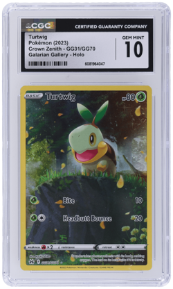 2023 Pokemon SWSH Crown Zenith Turtwig Galarian Gallery #GG31 CGC 10 - Image 1