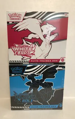 Pokemon TCG Scarlet & Violet Black Bolt and White Flare ETB Set of 2 - Image 1