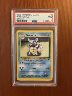 2000 POKEMON BASE SET 2 #63 WARTORTLE PSA 9 - Image 1