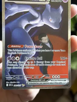 Team Rocket’s Mewtwo ex 281/217 SIR Secret Ascended Heroes Pokemon IN HAND - Image 3