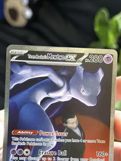 Team Rocket’s Mewtwo ex 281/217 SIR Secret Ascended Heroes Pokemon IN HAND - Image 5