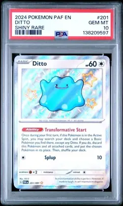 PSA 10 - Ditto 201 - Pokemon S&V: Paldean Fates Holo - Image 1