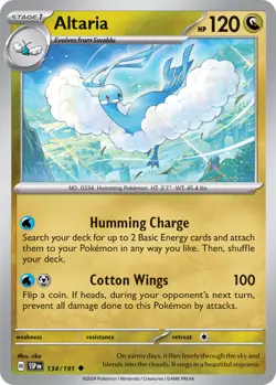 Pokemon Altaria - 134/191 - Uncommon - Reverse Holo NM-Mint Surging Sparks - Image 1