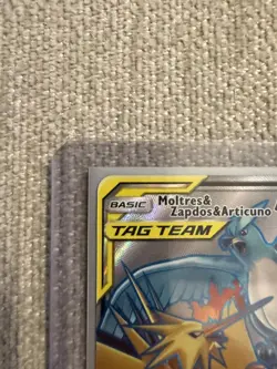 Pokemon Moltres & Zapdos & Articuno GX TAG TEAM Full Art Holo Ultra Rare 66/68 - Image 3