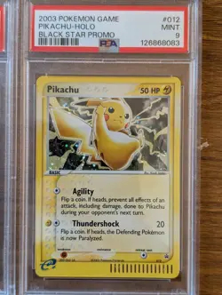 2X LOT 2003 Pokemon Black Star Holo Promo PSA 9 Pikachu Holo #012 Meowth #013 - Image 3