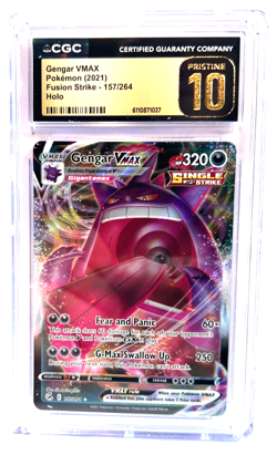 2021 POKEMON " PRISTINE " GRADE 10 ! FUSION STRIKE GENGAR VMAX # 157/264 AWESOME - Image 1