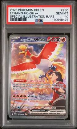 2025 POKEMON DRI EN-DESTINED RIVALS #230 ETHAN'S HO-OH EX PSA 10 - Image 1