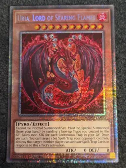 Yugioh! 1x Uria, Lord of Searing Flames MZMU-EN000 Starlight Rare 1st Ed NM - Image 1