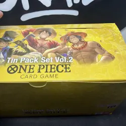 Display Sealed 12x Tin Pack Set Vol.2 One Piece TS-02 ENG [OP-13] SEALED - Image 2