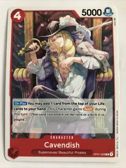 One Piece Romance Dawn Cavendish OP01-008 NM - Image 1