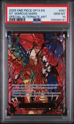 2025 ONE PIECE OP13-CARRYING ON HIS WILL #091 ST. MARCUS MARS PSA 10 Demon pack - Image 1