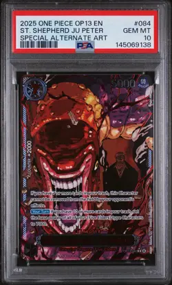 2025 One Piece OP-13 Demon God ENG Special Alt Art St. Shepherd Ju Peter PSA 10 - Image 1