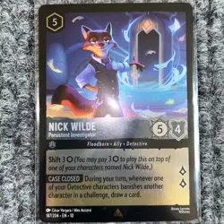 Disney Lorcana WitW Nick Wilde Persistent Investigator Cold Foil 187/204 - Image 3