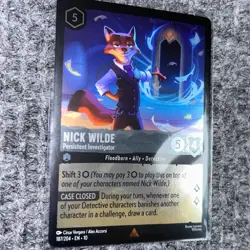 Disney Lorcana WitW Nick Wilde Persistent Investigator Cold Foil 187/204 - Image 4