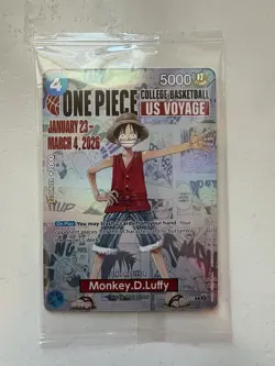 Bandai Namco Monkey.D.Luffy P-055 One Piece CCG US Voyage Promo Holo Card - Image 1