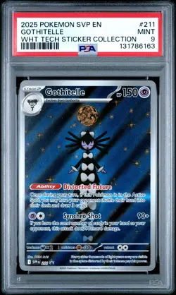 Pokemon TCG Gothitelle SVP 211 2025 White Flare Black Star Promo Card - PSA 9 - Image 1