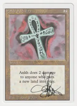 Miscut Signed Ankh of Mishra Proof Sketch NM Artist Amy Weber MTG AP Misprint! - Image 2