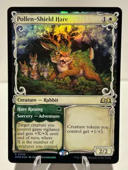 Pollen-Shield Hare (Showcase) 293 R Wilds of Eldraine FOIL NM MTG - Image 1