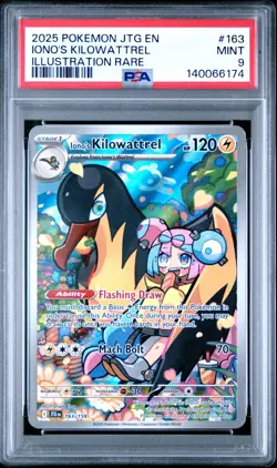 2025 POKEMON JTG EN-JOURNEY TOGETHER 163 IONO'S KILOWATTREL IR PSA 9 - Image 1