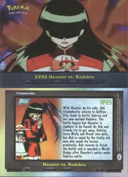 Pokemon Topps EP23 Haunter vs. Kadabra TV Animation Rainbow Foil Blue Logo - Image 1