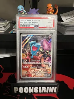 2025 Pokemon SVP EN Rocket’s Wobbuffet Destined Rivals ETB PSA Mint 9 - Image 1