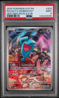 2025 Pokemon SVP EN Rocket’s Wobbuffet Destined Rivals ETB PSA Mint 9 - Image 3