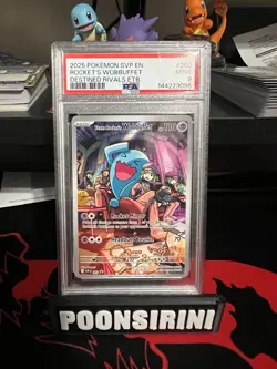 2025 Pokemon SVP EN Rocket’s Wobbuffet Destined Rivals ETB PSA Mint 9 - Image 1