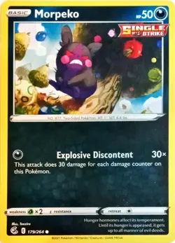 Morpeko Fusion Strike Pokemon TCG 179/264 Regular Common ࿊ - Image 1