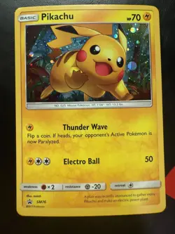 2017 Pokemon TCG Pikachu SM76 Black Star Promo Holo! NM Cond. - Image 1