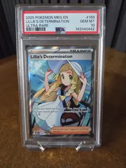 Pokemon Lillie's Determination 169/132 Mega Evolution Ultra Rare Holo PSA 10 - Image 1
