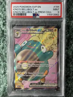 Iono’s Bellibolt EX #194 Full Art Black Star Promo PSA 9 - Image 1