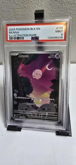 MUNNA 116/086 - 2025 POKEMON BLK EN-BLACK BOLT ILLUSTRATION RARE #116 - PSA 9 - Image 3