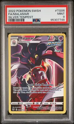 PSA 9 Pokemon 2022 Silver Tempest #TG06/TG30 Full Art Malamar Holo - Image 1