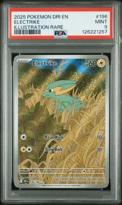 2025 POKEMON DRI EN-DESTINED RIVALS ELECTRIKE ILLUSTRATION RARE #196 PSA 9 - Image 1