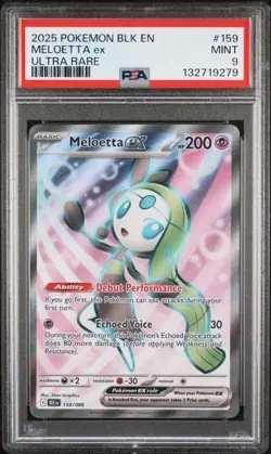 MELOETTA EX #159 PSA 9 2025 POKEMON BLK EN-BLACK BOLT ULTRA RARE - Image 1