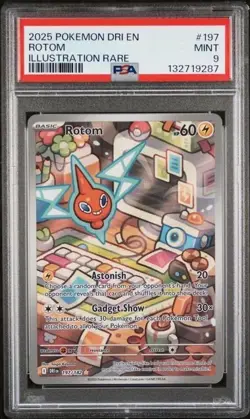 ROTOM #197 PSA 9 • 2025 POKEMON DRI EN-DESTINED RIVALS ILLUSTRATION RARE - Image 1