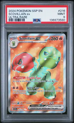 Tcg 2024 Pokemon Ssp En-Surging Sparks #216 Scovillain Ex PSA 9 - Image 1