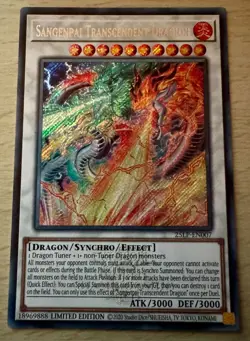 Yu-Gi-Oh! Sangenpai Transcendent Dragion 25LP-EN007 Secret Rare Emblazoned Stamp - Image 1