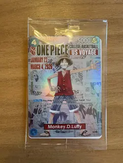 Bandai Namco One Piece CCG Monkey.D.Luffy US Voyage Promo Holo Card P-055 - Image 1