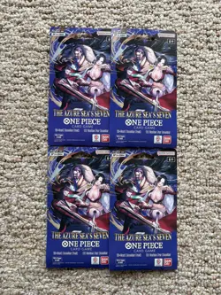 One Piece TCG The Azure Sea's Seven Card Booster Sleeve OP-14 English- Lot of 4 - Image 1