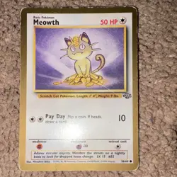 Pokemon Meowth Jungle 56/64 Regular Card 1999 Wizards English TCG - Image 1