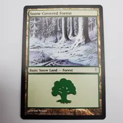 MTG Magic the Gathering Snow-Covered Forest (155/155) Coldsnap - Image 1