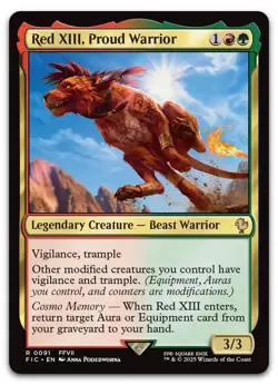 Red XIII, Proud Warrior #91 (NM) Final Fantasy FIC Magic MTG - Image 1