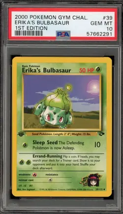 Pokemon Erika's Bulbasaur Gym Challenge 1st Edition #39 PSA 10 Gem Mint - Image 1