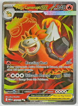 Pokemon TCG - Mega Camerupt EX - 156/132 - Mega Evolution - Full Art Card - NM - Image 1