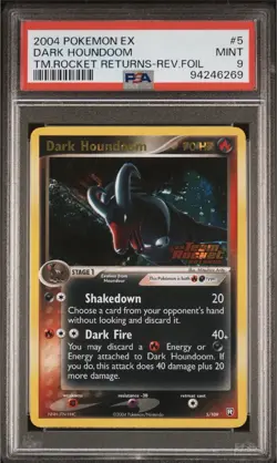 2004 Dark Houndoom Team Rocket Returns Reverse Foil #5 PSA 9 Vintage Pokemon - Image 1