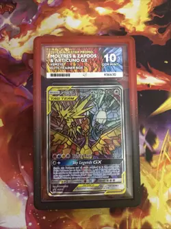 Pokemon Moltres Zapdos & Articuno GX Hidden Fates SM210 Promo Ace 10 PERFECT SUB - Image 1