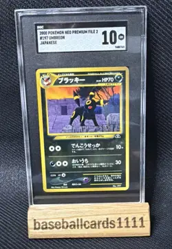 Pokemon 2000 Umbreon #197 Promo P.M. Japanese Neo 2 SGC 10 Gem Mint P1 - Image 1